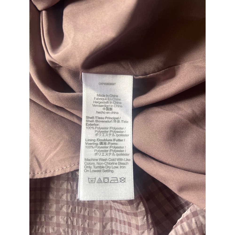 Madewell Dress Womens M Dusty Mauve Plaid Puff Sleeve Tiered Midi MF151 NWT - Picture 3 of 10